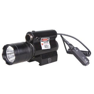 Enjoydeal 5mW Red Laser Sight Laser Scope with LED Flashlight Black for Rifle Shotgun  Laser Light Scope  Sports & Outdoors