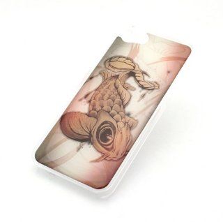 CLEAR Snap On Case IPHONE 5 Plastic Cover ART KOI FISH japanese tattoo orange girl brown Cell Phones & Accessories