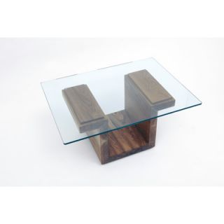 ARTLESS SQG42 Coffee Table A SQG30 Finish White Oak, Size 30 x 22 Glass Top