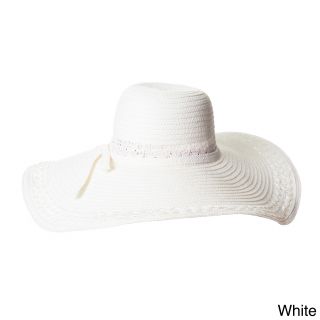 Magid Magid Hats Womens Wide Brim Bow detail Floppy Hat White Size One Size Fits Most