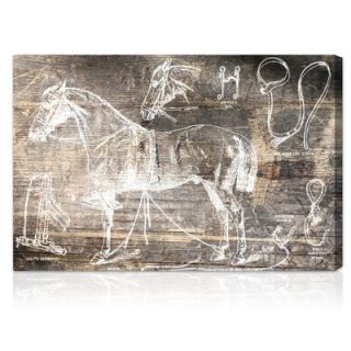 Oliver Gal Horse Breaking Guide Graphic Art on Canvas 10194 Size 15 x 10