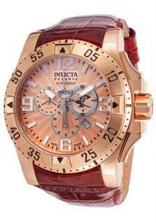 Invicta 80680  Watches,Mens Excursion/Reserve Chronograph Rose Gold Tone Dial Brown Genuine Leather, Chronograph Invicta Quartz Watches