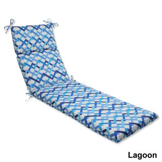Outdoor Parallel Play Geometric Chaise Lounge Cushion With Ties