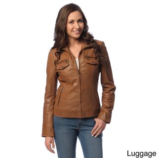 Tommy Hilfiger Womens Leather Zip up Jacket