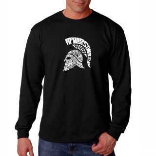 Los Angeles Pop Art Mens Spartan Black Long Sleeve T shirt