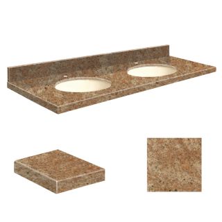 Transolid India Gold Granite Undermount Double Basin Bathroom Vanity Top (Common 61 in x 22 in; Actual 61 in x 22 in)