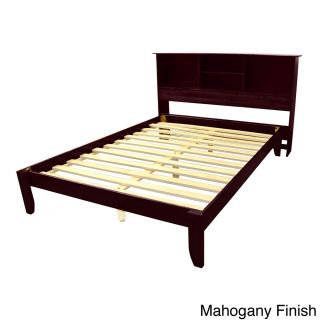 Epicfurnishings Scandinavia Queen size Solid Wood Tapered Leg Platform Bed With Bookcase Headboard Multi Size Queen
