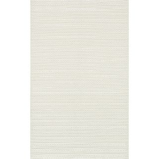 Hand Woven Rhythm White Wool Rug (36 X 56)