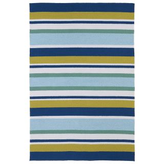 Indoor/ Outdoor Luau Multicolored Stripes Rug (86 X 116)
