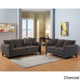 Furniture Of America Alton Contemporary Chenille Sofa   Loveseat Set