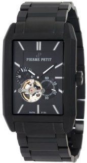 Pierre Petit Men's P 781B Serie Paris Automatic Skeleton Black PVD Rectangular Case Watch Watches