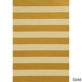 Style Haven Indoor/ Outdoor Stripe Polypropylene Rug (710 X 1010) Gold Size 710 x 1010