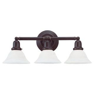 Sea Gull Lighting 44062 782 Sussex Collection Three Light Wall Sconce, Heirloom Bronze Finish with Satin Etched Glass    