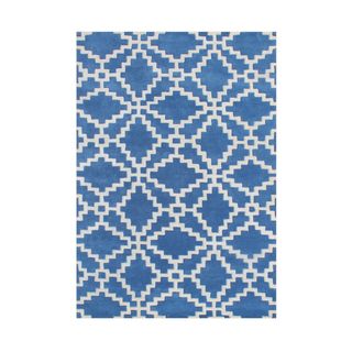 Alliyah Handmade Patriot Blue Wool Rug (8 X 10)