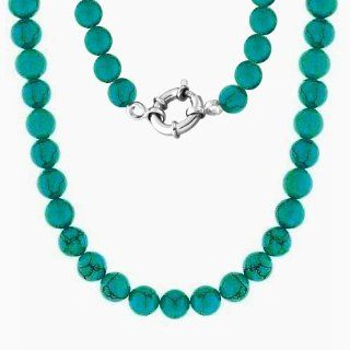 Bling Jewelry 925 Silver 10mm Gemstone Turquoise Bead Long Necklace 36in Jewelry