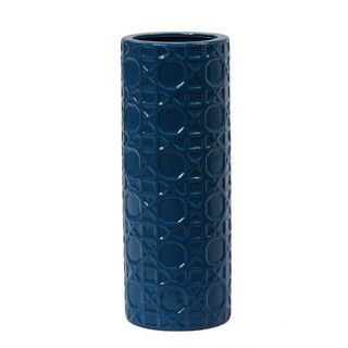 Privilege Blue Ceramic Small Vase