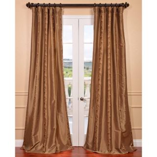 Luxembourg Bronze Embroidered Faux Silk Curtain