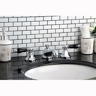 Chrome And Black Widespread Bathroom Faucet