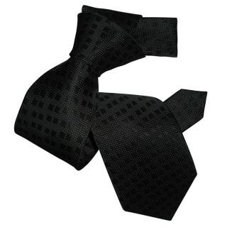 Luxurious Dmitry Mens Black Patterned Italian Silk Tie