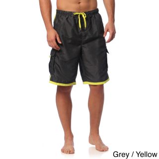 Los Angeles Pop Art Burnside Mens Swim Striped Board Shorts Grey Size 32
