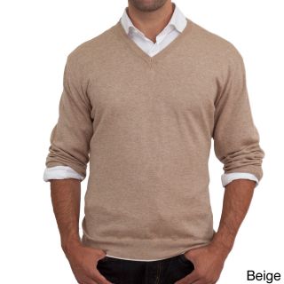 Luigi Baldo Mens Italian Made Cotton And Cashmere V neck Sweater