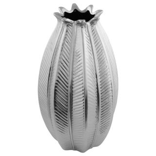 Pineapple Silver Finish Tall Vase