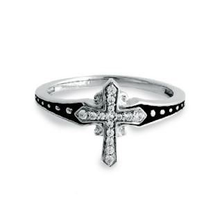 10 CT. T.W. Diamond Cross Purity Ring in Sterling Silver   Zales