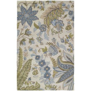 Hand tufted Lawrence Sandy Blue Floral Wool Rug (76 X 9)