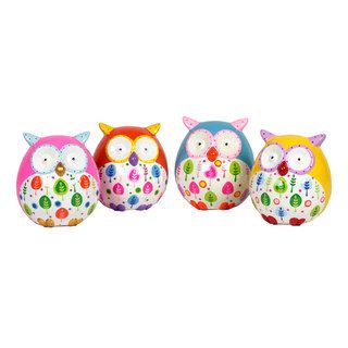 Ceramic Owl Bank 4 piece Set