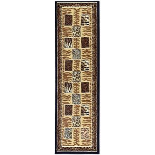 Multi color Contemporary Animal Patchwork Design Runner Rug (2x7)