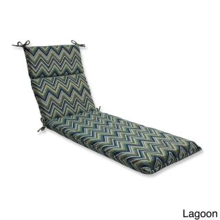 Pillow Perfect Chaise Lounge Cushion With Sunbrella Chevron Fabric