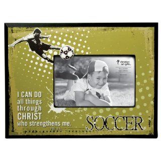 Shop Soccer 4 x 6 Wooden Photo Frame   Philippians 413 at the  Home Dcor Store