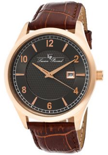 Lucien Piccard 11581 RG 014  Watches,Mens Weisshorn Charcoal Dial Brown Genuine Leather, Casual Lucien Piccard Quartz Watches