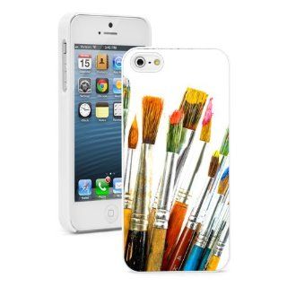 Apple iPhone 5 5S White 5W813 Hard Back Case Cover Color Artists Paints and Brushes Cell Phones & Accessories