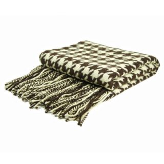 Pur Modern Lautner Houndstooth Cashmere/Wool Blend Throw CTHT 012CHOC/CR / CT