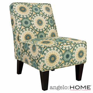 Angelohome Dover Turquoise Garden Wheel Armless Chair