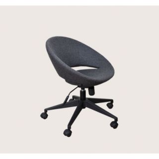 sohoConcept Crescent Desk Chair SEAT 225 CRE Finish Black, Fabric Leather