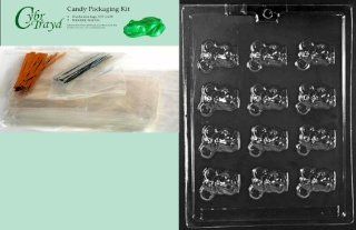 Cybrtrayd MdK50 A049 Cute Mice Animal Chocolate Candy Mold with Packaging Kit, Bite Size Kitchen & Dining