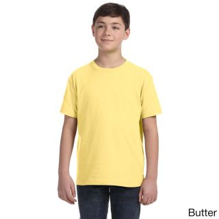 Lat Youth Fine Jersey T shirt Yellow Size L (14 16)