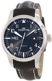 Fortis Men's 700.10.81 L.01 F 43 "Flieger" Black Leather Strap Automatic Watch Watches