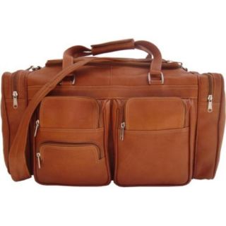 Piel Leather 20in Duffel Bag With Pockets 7720 Saddle Leather
