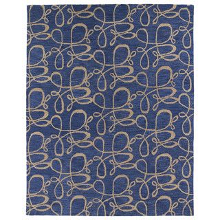 Kaleen Hand tufted Zoe Blue Signature Wool Rug (8x10) Blue Size 8 x 10