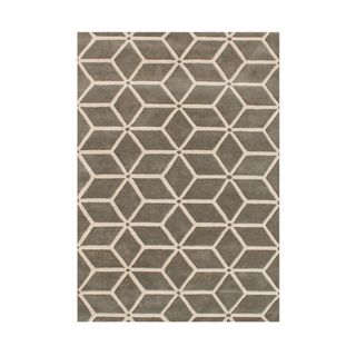 Hand made Alliyah Tan Sand New Zealand Blend Wool Rug (5x8)