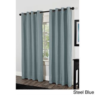 Amalgamated Textiles Inc. Shantung Thermal Insulated Grommet Top 84 Inch Curtain Panel Pair Blue Size 54 x 84
