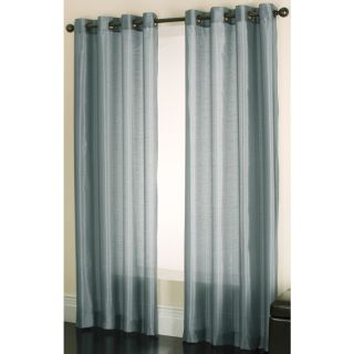 allen + roth Edistone 84 in L Solid Blue Grommet Window Sheer Curtain