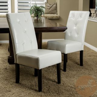 Christopher Knight Home Taylor Ivory Leather Dining Chair Set Of 2