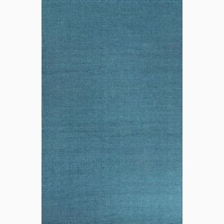 Handmade Blue Wool Eco friendly Rug (2 X 3)