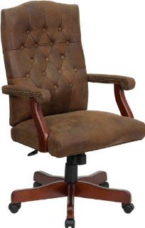 Flash Furniture 802 BRN GG Bomber Brown Classic Executive Office Chair   Brown Leather Desk Chair