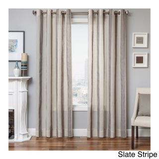 Softline Home Fashions Herald Linen Semi sheer Grommet Top Curtain Panel Silver Size 54 x 84