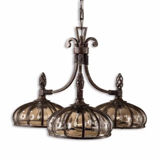 Galeana 3 light Antique Saddle Chandelier